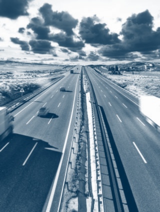 Image of fast moving traffic on a motorway